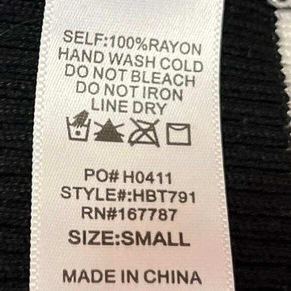 Hunter & Brown Black White Striped Rib Knit Sleeveless Racerback Crop Tank Top S - Picture 4 of 4